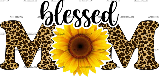 Blessed Mom Cheetah Sunflower DTF Transfer